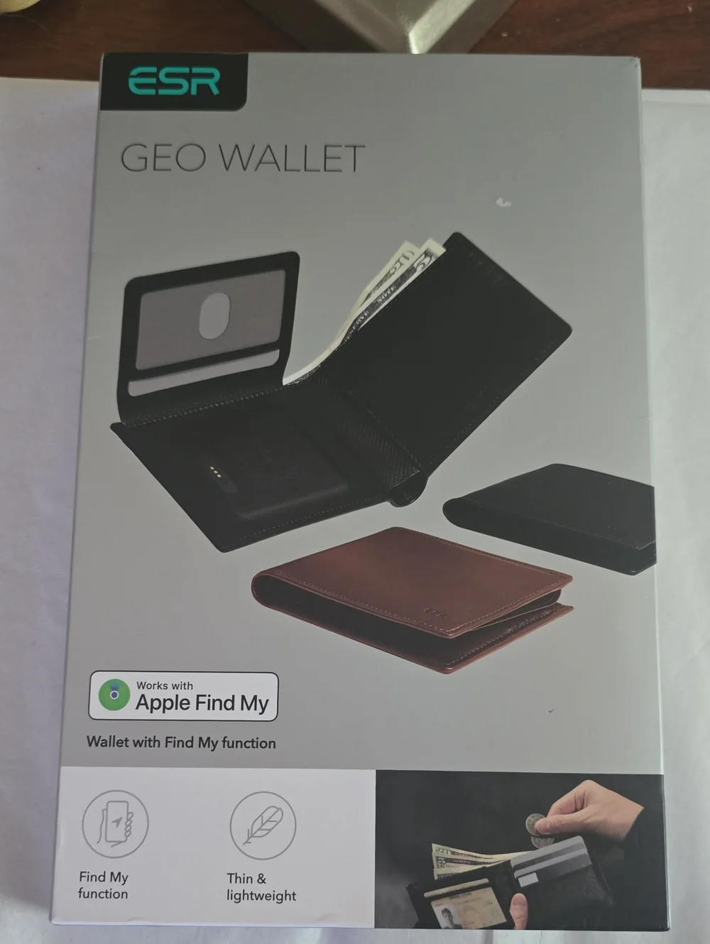 ESR Geo Wallet - Tangerine RFID Leather Wallet